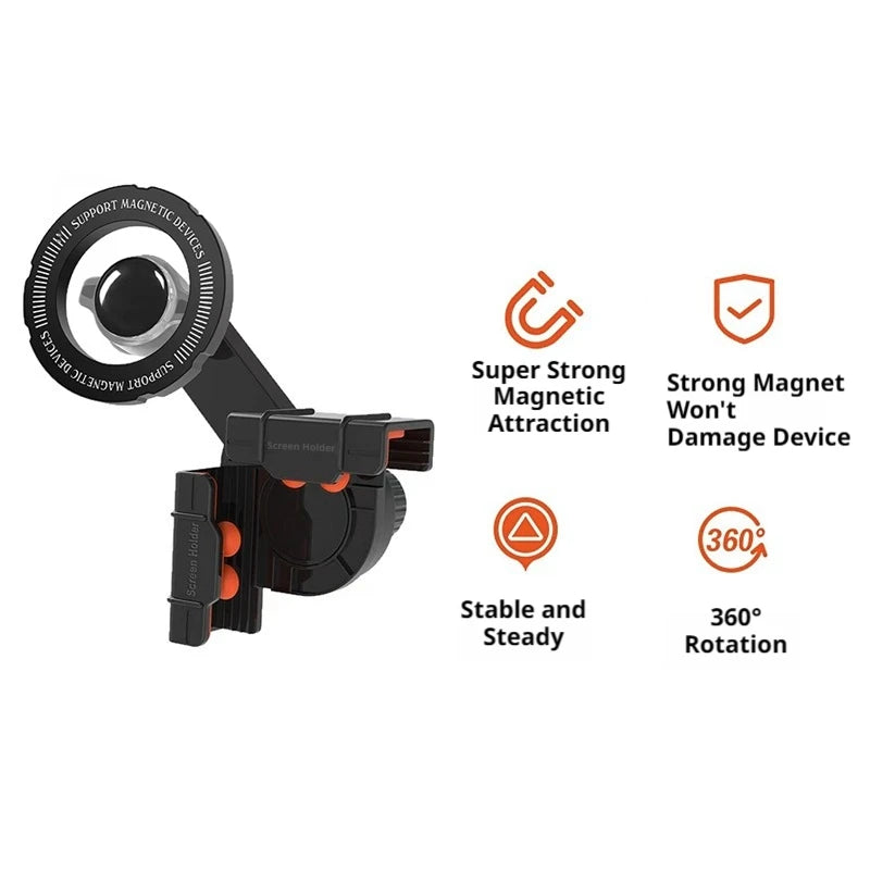 SEAMETAL Car Mounted Display Screen Phone Holder 360 Degree Rotation Magnetic Center Control Phone Mount for Car Accessories