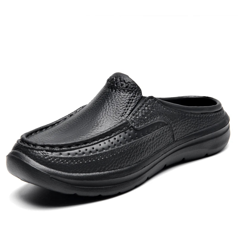 Men's shoes spring and summer new breathable waterproof non slip oil resistant soft soles fashion casual chef shoes driving shoe