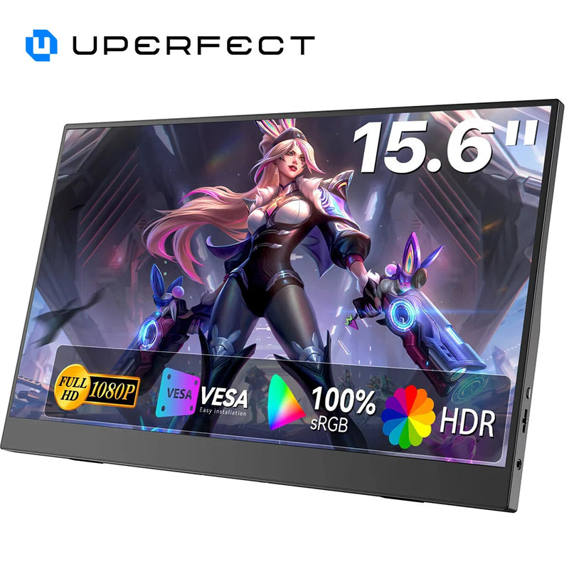 ម៉ូនីទ័រចល័ត PERFECT ទំហំ 15.6 អ៊ីញ 60Hz 1920*1080 អេក្រង់ IPS ទំហំ 16:9 សម្រាប់កុំព្យូទ័រយួរដៃ XBox PS4 / 5 Switch TV Box PC Extension Mobile MAC
