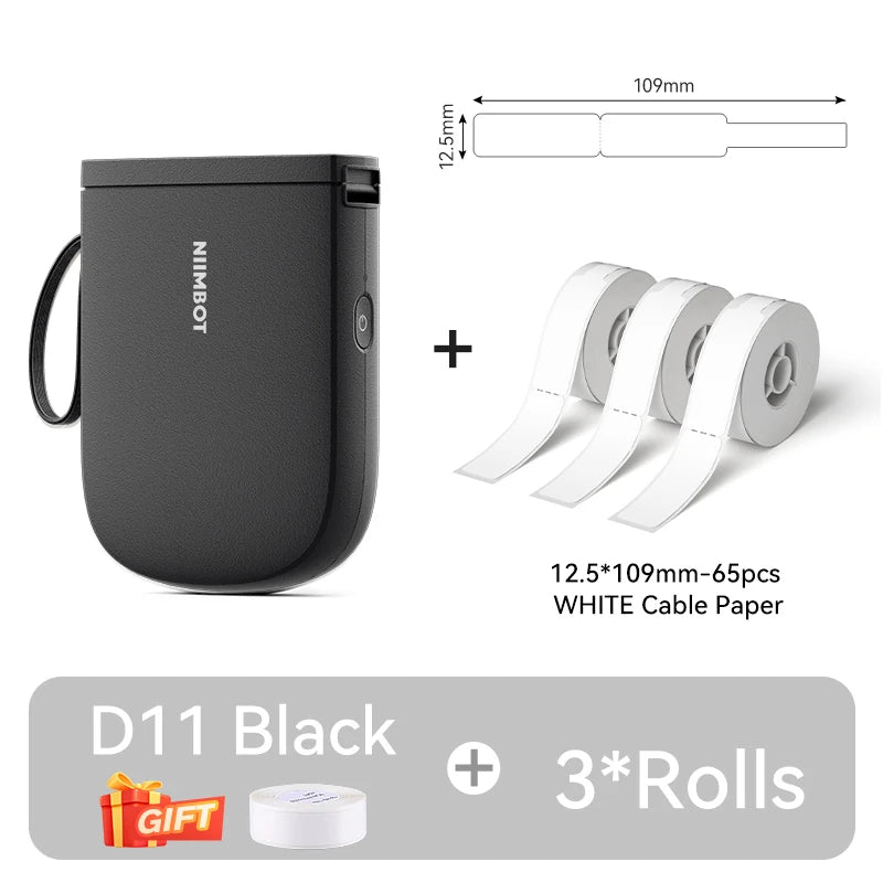 NIIMBOT D11 New Version Label Printer Mini Portable 300DPI Bluetooth Wireless Label Maker Name Tag Kitchen Sticker PrintingMaker