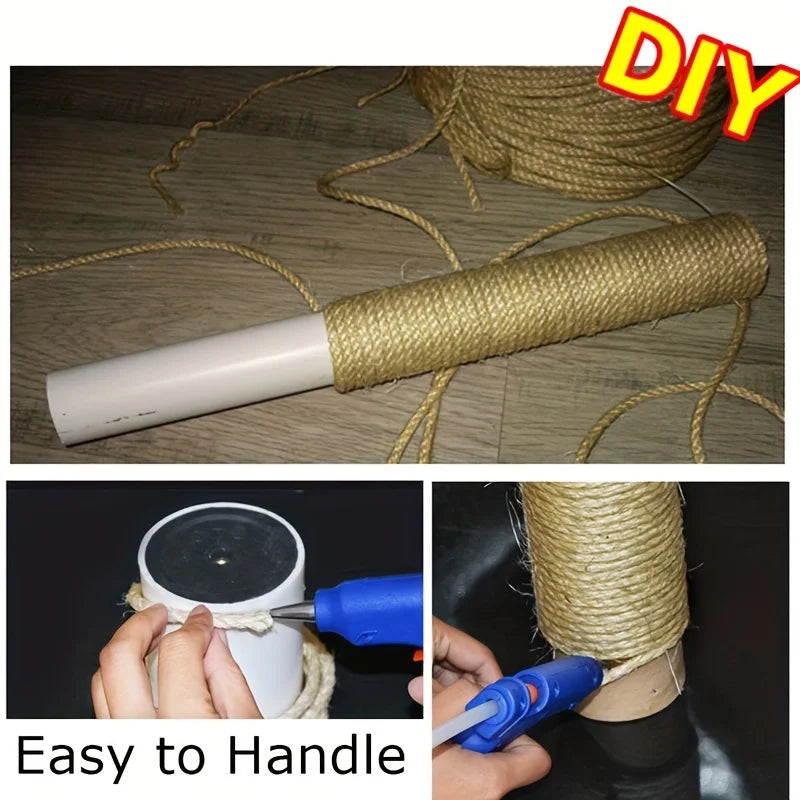 10M Natural Jute Rope/Sturdy Long-Lasting Engaging Scratcher for Cats/Safeguarding Furniture & Outdoor Fun