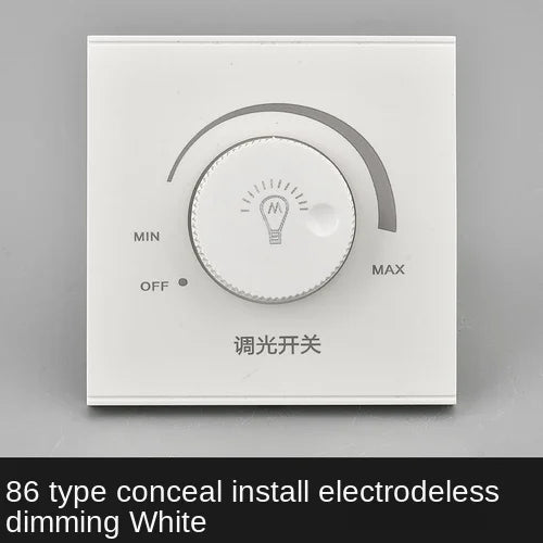 DepoGuye Wall-mounted LED dimmer on/off switch, dimming 15-300W, AC 220V-250V rotary dimmer switch, For dimmable LED lamps