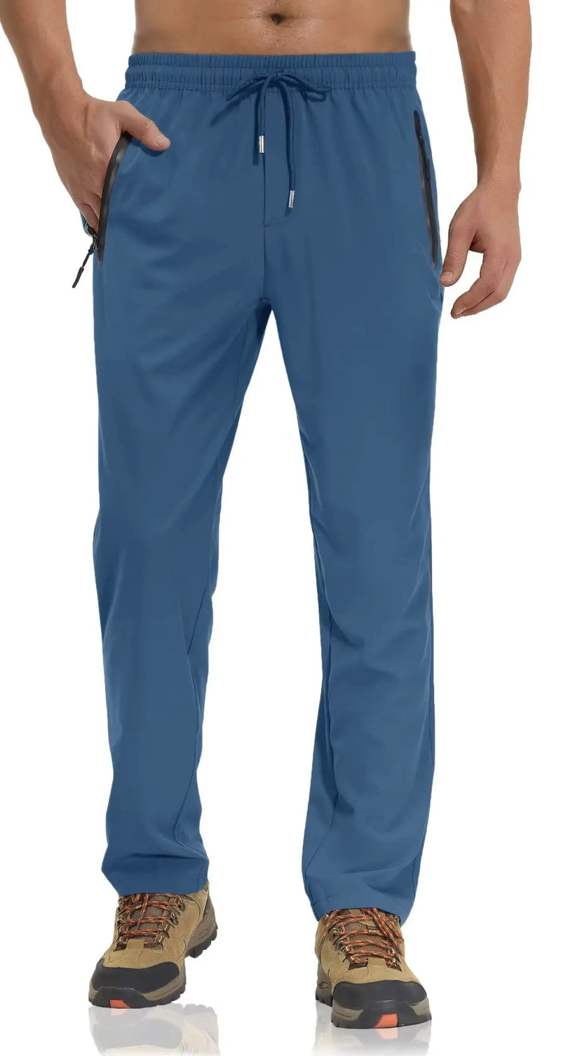 TACVASEN Summer Quick Dry Joggers Hiking Pants Mens Lightweight Casual Running Pants Drawstring Fitness Sports Gym Sweatpants