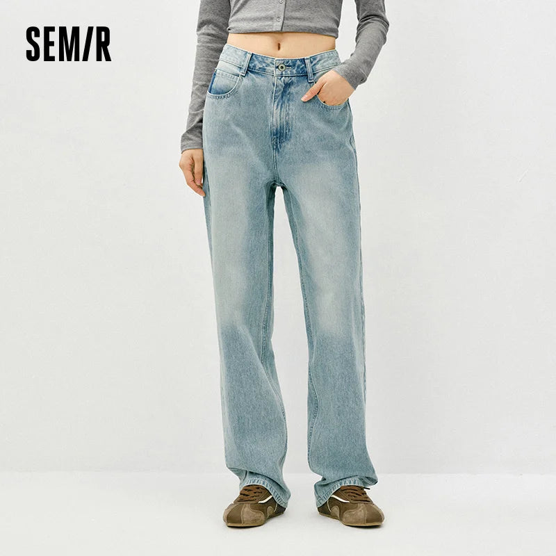 Semir Jeans Women 2026 Spring Solid Casual Comfortable Daily Wear Full Length Basic Stylish Long Trousers Woman