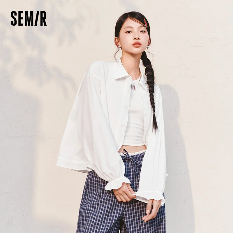 អាវ Semir សម្រាប់នារី ការពារកាំរស្មីយូវី ដៃអាវរាងចង្កៀង អាវធំ រដូវក្តៅ ឆ្នាំ២០២៦