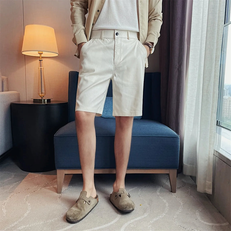 Men's Premium Seersucker Linen-Blend Shorts – Elastic Waist Straight-Leg Casual Summer Shorts for Beach & Daily Wear