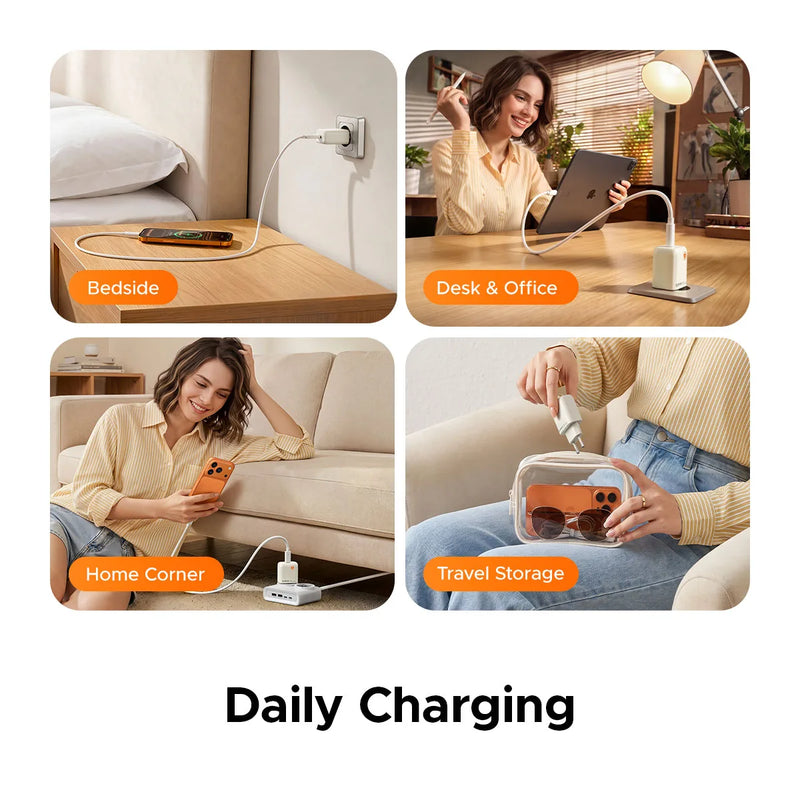 ORICO GaN 20W Charger PD Fast USB Type C Mini Charging USB C PD3.0 QC3.0 Quick Charging For iPhone 16 15 14 Mobile Phone Charger