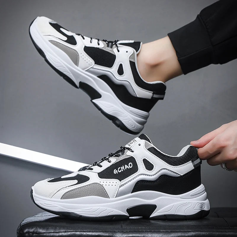 Men's casual sneakers spring summer new breathable soft-sole anti-slip outdoor racing running shoes students speed sports shoes