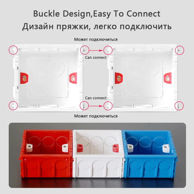 Depoguye Model 86 square recessed inner mounted plasterboard junction box Wall switch socket bottom box is suitable for EU UK