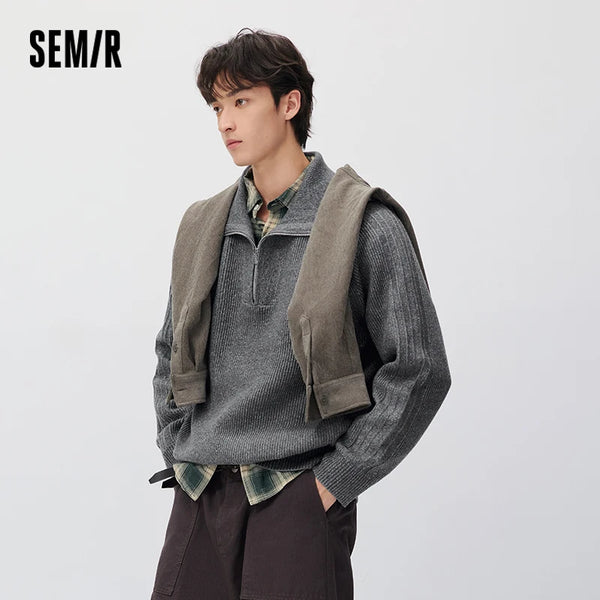 អាវយឺតប៉ាក់ Semir សម្រាប់បុរស ដៃអាវ Raglan ពាក់បានច្រើនយ៉ាង រដូវរងាថ្មី ឆ្នាំ២០២៦ សម្លៀកបំពាក់ប្រចាំថ្ងៃ ស្ទីលធម្មតាក្នុងទីក្រុង