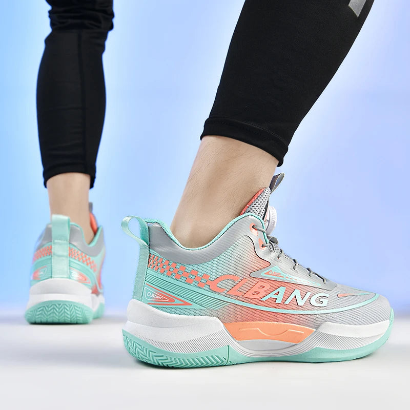 Basketball shoes spring summer anti-slip soft sole outdoor casual sneakers students lightweight breathable sports running shoes