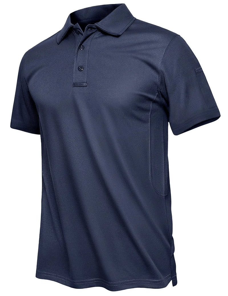 TACVASEN Summer Polo Tee Shirts Men's Short Sleeve Quick Dry T-shirt Breathable Work Shirt Fishing Hiking Golf Polos Top Man