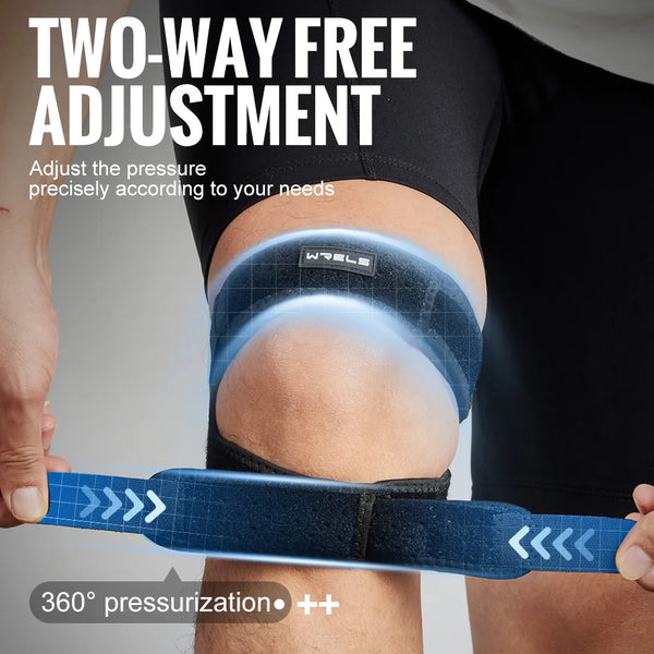 WRELS 1Pcs Sports Patella Strap Adjustable Knee Sleeve Professional Patella Knee Brace Pro Support for Running Riding Football