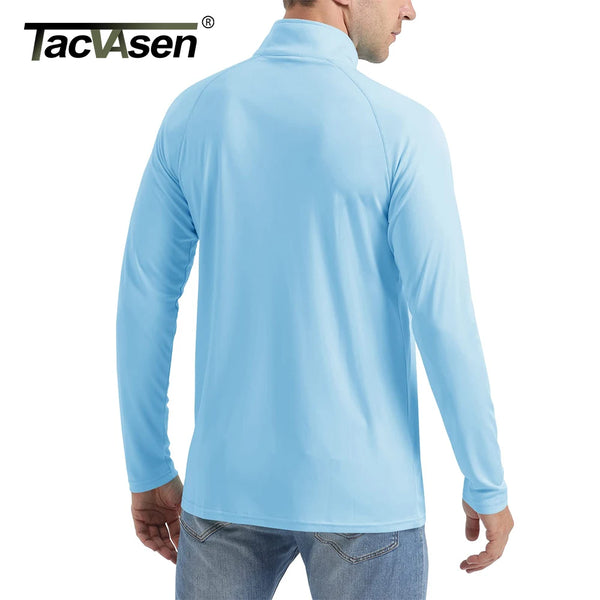 TACVASEN Mens UPF50+ UV Protection T-Shirt Lightweight Long Sleeve Quick Dry Fishing Shirt Outdoor Hiking Workout Rash Guards