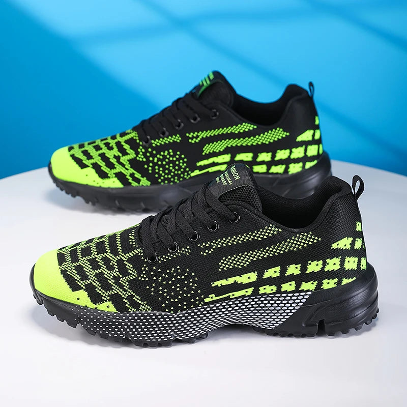 Mens Running Shoes Lightweight Breathe Mesh Casual Training Sneakers Thick Sole Cushioning Trendy Tennis Shoes for Man
