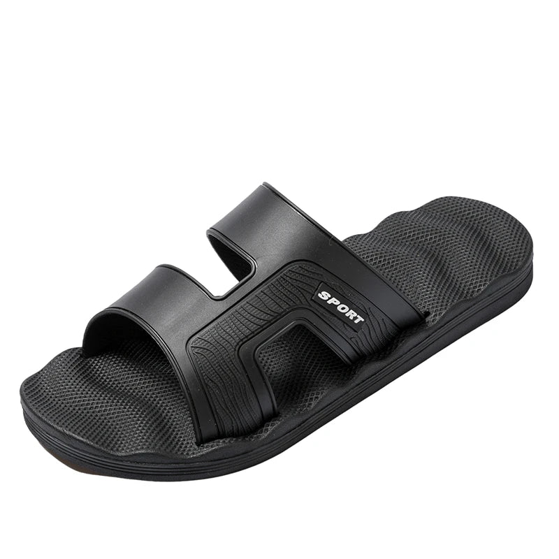 Mens Indoor Flat Slippers Slides Lightweight Home Shoes House Room Footwear Slide Slipper Comfortable PVC Upper EVA Soles