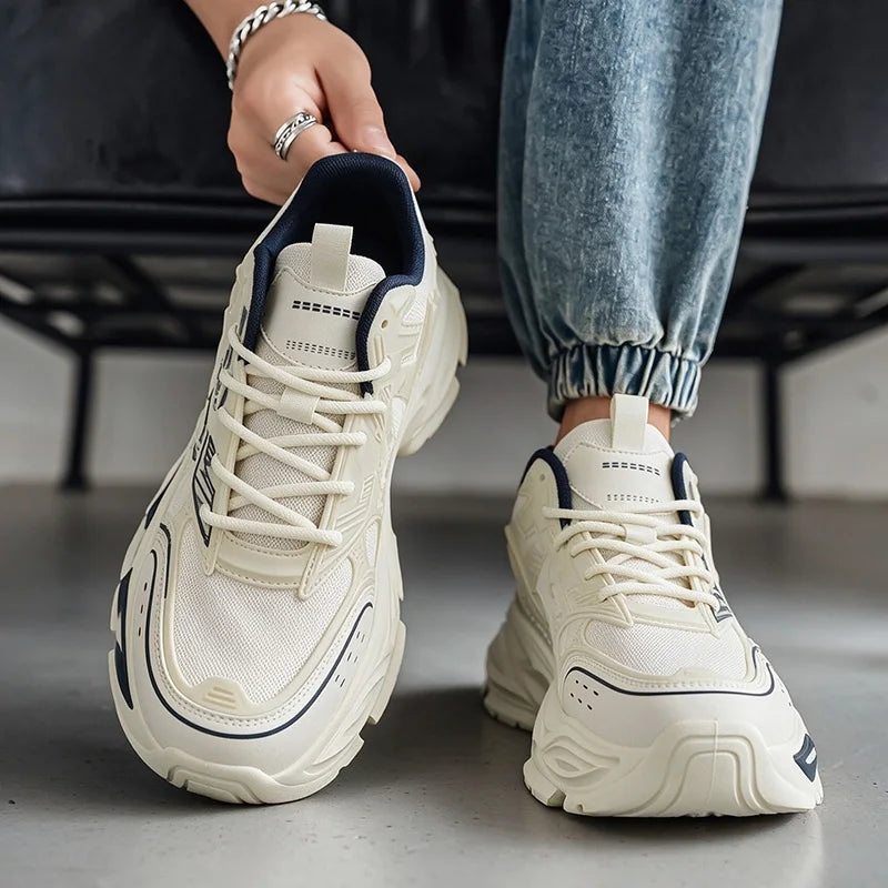 Chunky sneakers Men's casual four seasons new breathable light mecha shoes fashion soft sole outdoor comfort running sports shoe