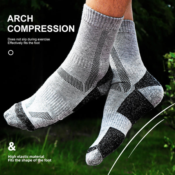 WRELS 1/2/3 Pairs Merino Wool Ski Socks Thermal Warm Cushioned Socks Men Women Arch Support Moisture Wicking Hiking Sports Socks
