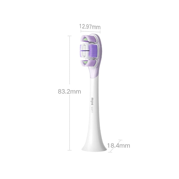 ច្រាសដុសធ្មេញ MIJIA Oscillation Toothbrush Pro ក្បាលជំនួសទន់ និងស្អាត (កញ្ចប់ 3) ម៉ូដែលអនុវត្ត MES609 MES610 MES613 ថ្នាក់អាហារ