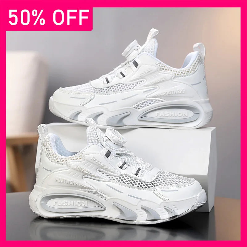 Children Sports Shoes Trendy Mesh Breathable Light Soft Sole School Casual Comfortable Sports Shoes Outdoor Fitness Tennis Shoes