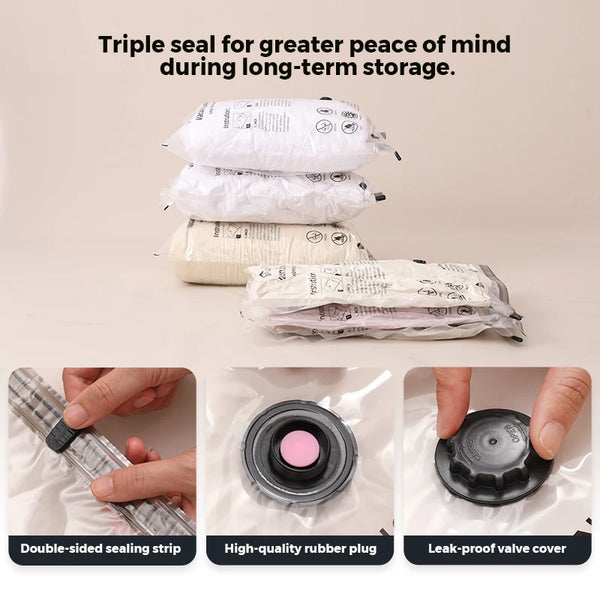 FLEXTAIL Vacuum Bag Set – 4pcs Durable Space-Saving Bags for Clothes and Bedding (Pump Required) – Ideal for Travel and Home