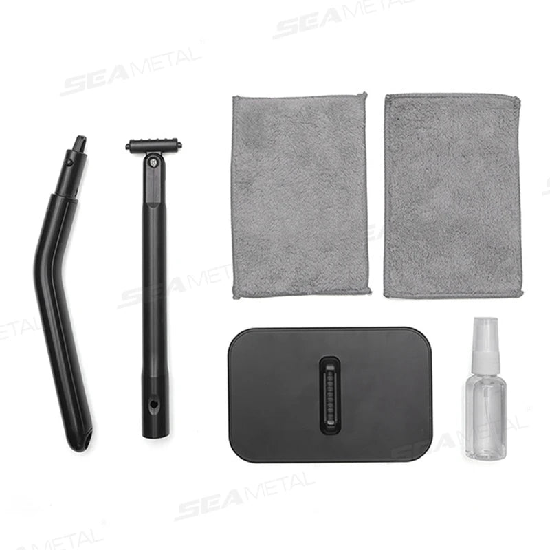 SEAMETAL Car Windshield Glass Wiper Set Auto Window Cleaning Defogging Brush Water Scraping Tool Reusable Pad Car Accessories