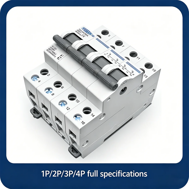 TOMZN TO419G Changeover Switch 1234P 400V 80A MTS Dual Power Manual Transfer Isolating Interlock Circuit Breaker Disconnectable