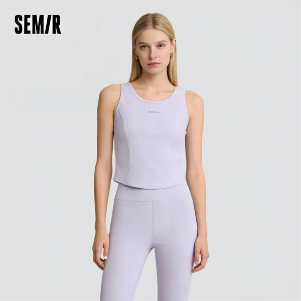អាវក្រៅ Semir សម្រាប់នារី 2026 មានអារម្មណ៍ត្រជាក់ ស្រូបយកសំណើម ស្ងួតលឿន ជាមួយនឹងបន្ទះទ្រនាប់បែបស្ព័រ