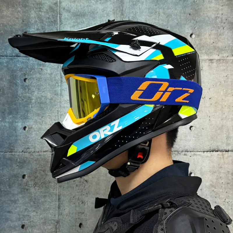 ORZ Helmets Motocross Kask Cross Downhill Soporte Casco Off Road Helmet Racing Classic Motorcycle Original Enduro Goggles