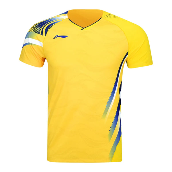 អាវយឺតវាយសី Li-Ning Unisex ការពារបាក់តេរី និងស្ងួតលឿន 93% Polyester 7% Elastane អាវយឺតប្រកួតប្រជែង LiNing AAYV165