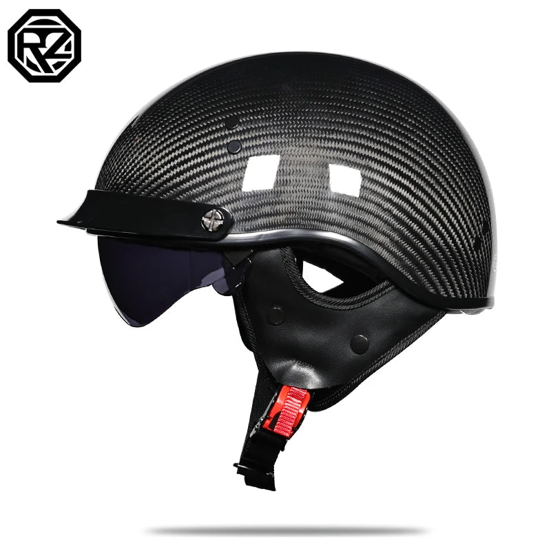 Motorcycle Helmet Retro German Classic Moto Helmet Casco Moto Half Helmet DOT Certification Capacete De Moto With HD Visors