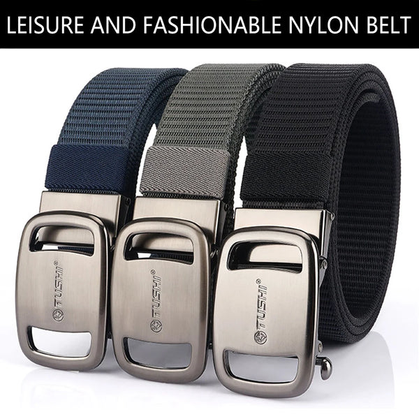 TUSHI New Tactical Belt Nylon Military Army Belt Outdoor Metal Buckle Police Heavy Duty Men's Training Hunting Belt