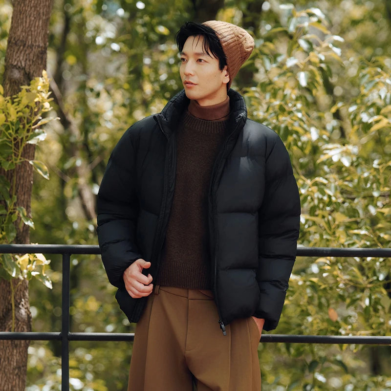 Semir Gray Duck Down Jacket Lightweight Warm Slim Men 2025 Winter Casual Fashion Puffer Coat Short Style Outerwear