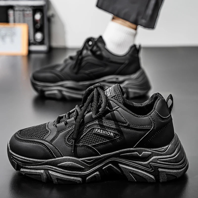 Men's Chunky Sneakers Summer Thick-Sole Breathable Casual Outdoor Running Shoes Fashion Student Soft-Sole Anti-Slip Sports Shoes