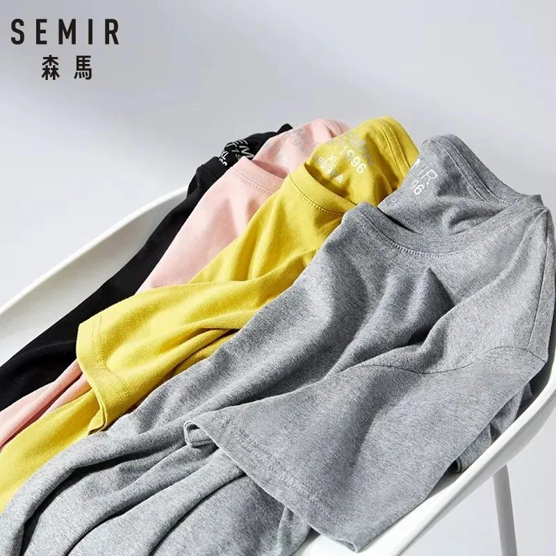 Semir Summer T Shirt For Men 2025 2 pcs per pack O Neck Stretch Solid New Tops Clothing Casual Tshirt Man Streetwear Cool Tee