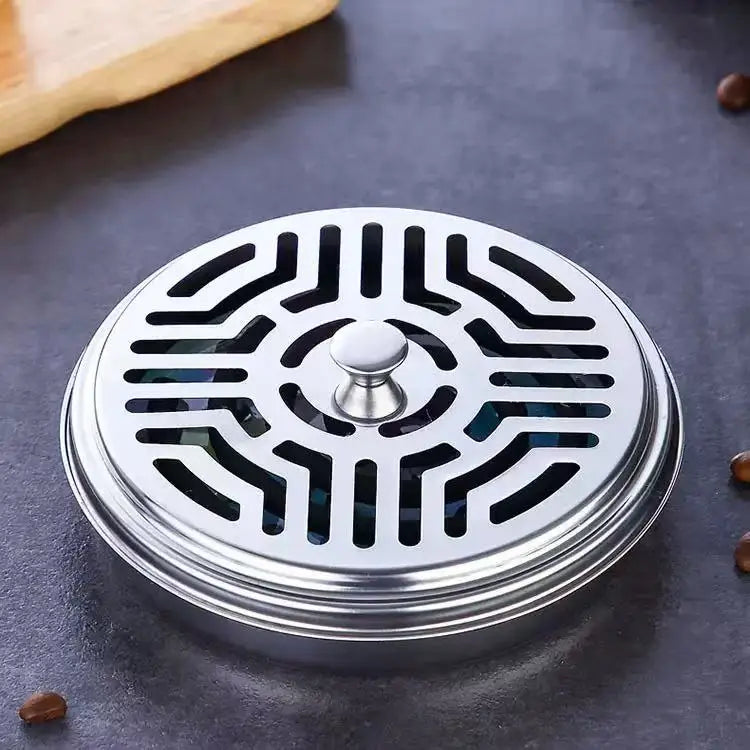 Portable Serrated Mosquito Coil Tray with Lid Ash Tray Mosquito Coil Holder Box for Outdoor Picnic Travel Camping