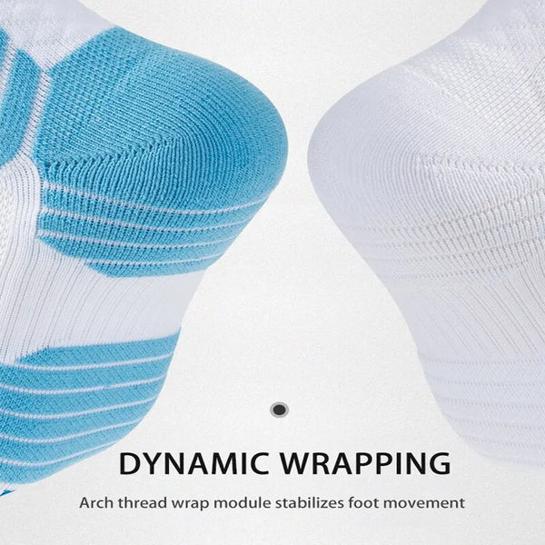 WRELS 1/2/3 pair Running Athletic Anti-Blister Socks Moisture Wick Breathable Sports Compression Support Socks Cushion Men Women
