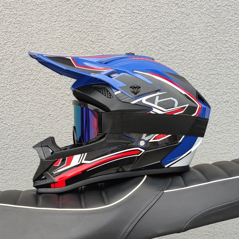 DOT Approved Motocross Helmet Full Face Dirt Bike Offroad Helmet Adjustable Sun Visor for ATV Quad Mountain Bike