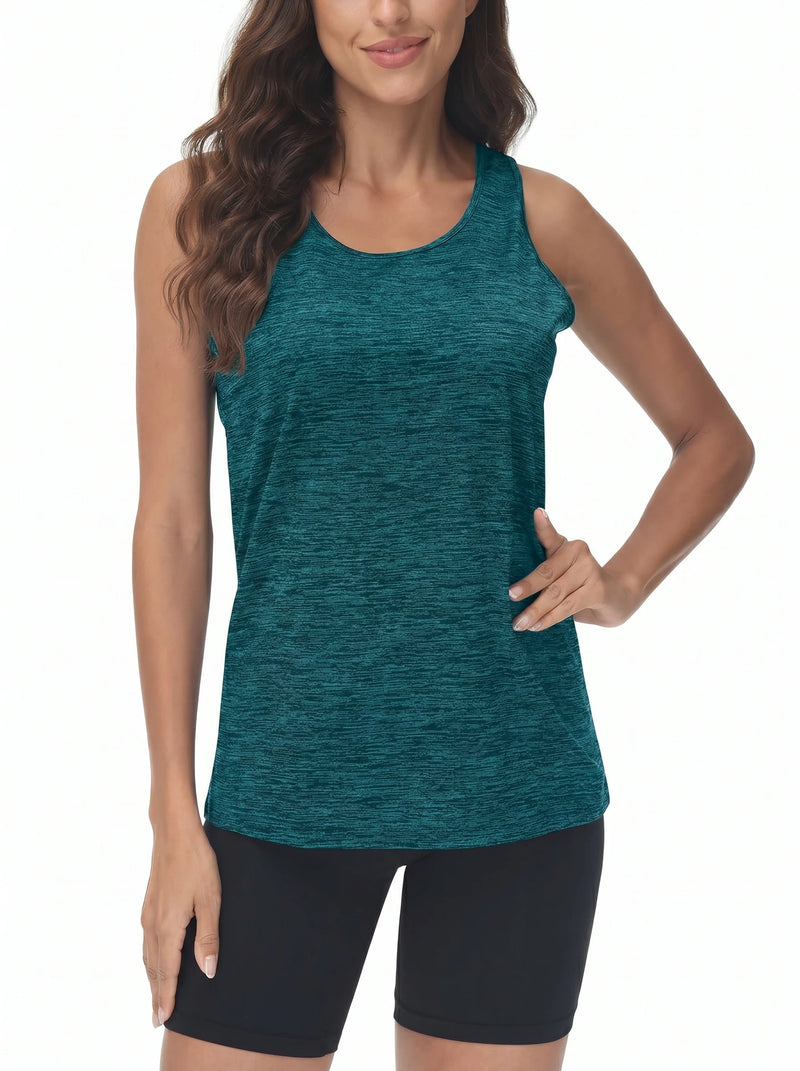 TACVASEN Gym Tops Women Sport Sleeveless T-Shirt Athletic Workout Vest Lightweight Yoga Tee Shirt Summer Breathable Tank Tops