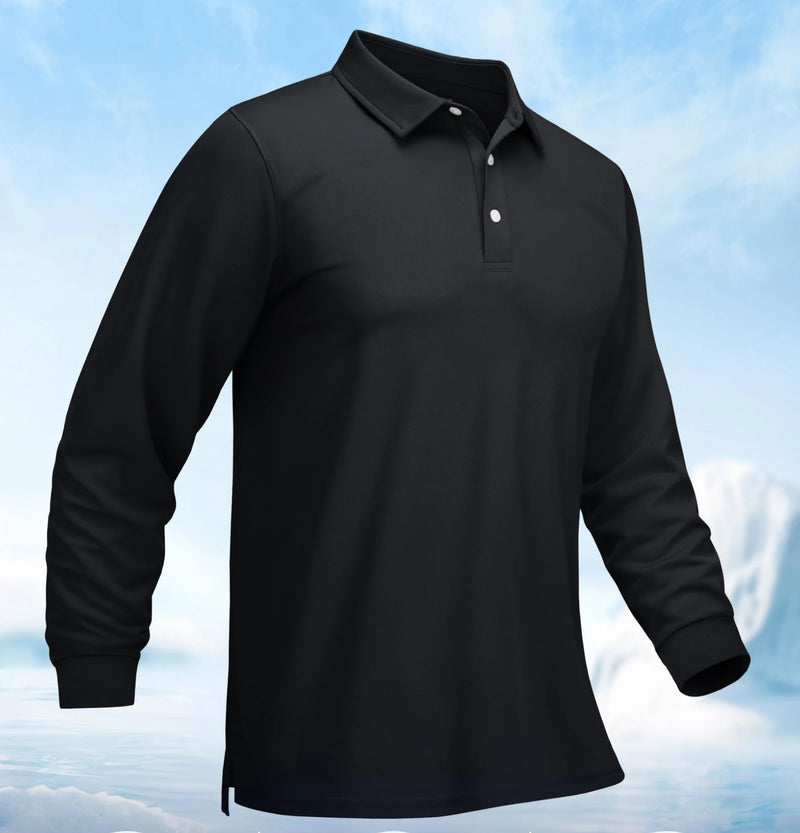 TACVASEN Men Sports Polo Shirts Quick Dry Golf T-shirts Breathable Work Shirts Casual Office Shirts Lightweight Top Long Sleeve