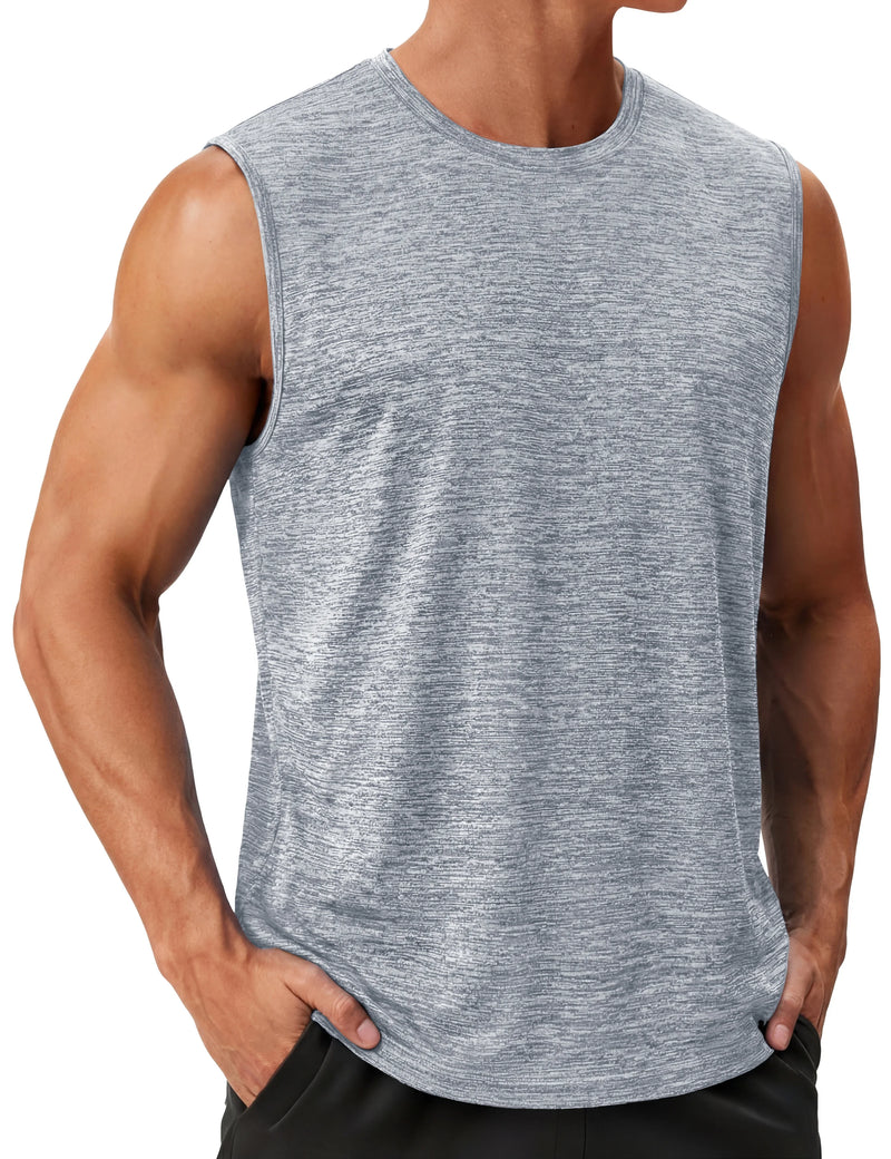 TACVASEN Mens Summer Quick Dry Tank Tops Lightweight Fitness Gym Workout Stretch T-Shirt Soft Comfort Outdoor Running Tee Vest