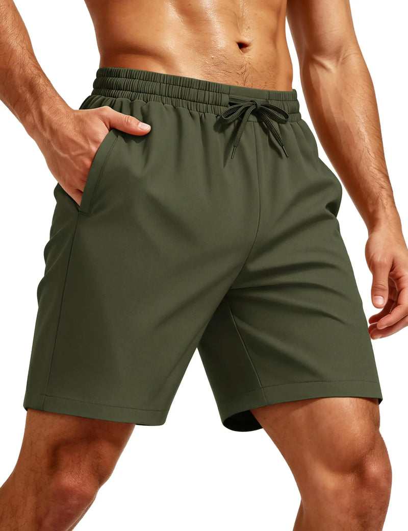 TACVASEN Men's Athletic Running 7 Inch Shorts Quick Dry Workout Gym Shorts With Pockets Performance Sports Bottoms Hiking Men