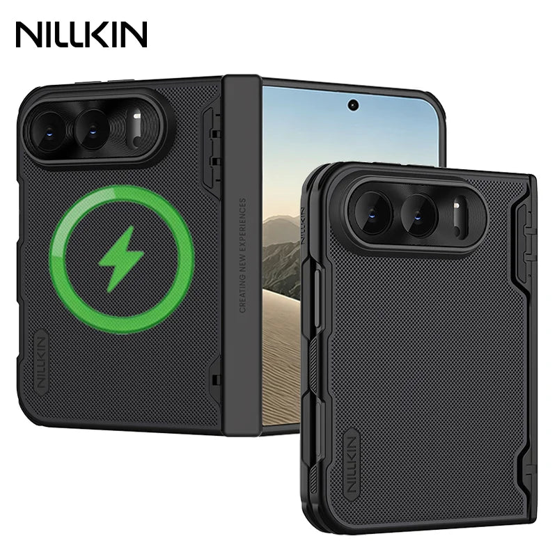 NILLKIN For iPhone Duo Magsafe Wide Case Frosted Shield Fold Magnetic Wireless Charging Shockproof PC Back Cover for iPhone Duo