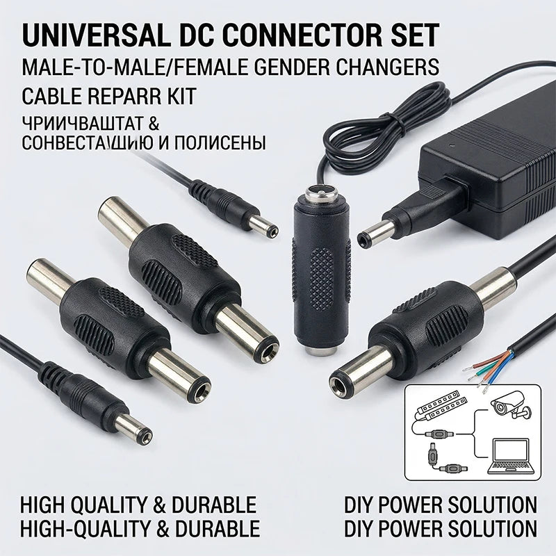 ខ្សែ បន្ថែម ថាមពល DC ទំហំ 5.5x2.1mm ចំនួន 40 ដុំ – អាដាប់ទ័រ បុរស ទៅ ស្ត្រី / ស្ត្រី ទៅ បុរស 12V 2A សម្រាប់ កាមេរ៉ា CCTV និង ប្រព័ន្ធ សុវត្ថិភាព