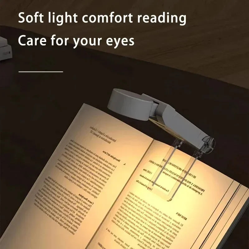 Rechargeable Book Light LED Reading Clip Lamp Dimmable Portable Eye Protect Night Light Bedroom Book Reading Travel Pocket Lamp