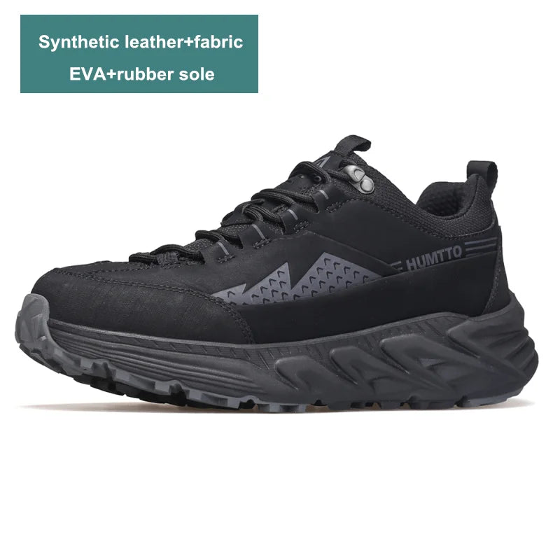 HUMTTO Shoes for Men 2023 Luxury Designer Leather Hiking Boots Outdoor Climbing Trekking Sneakers Mens Sports Walking Man Shoe