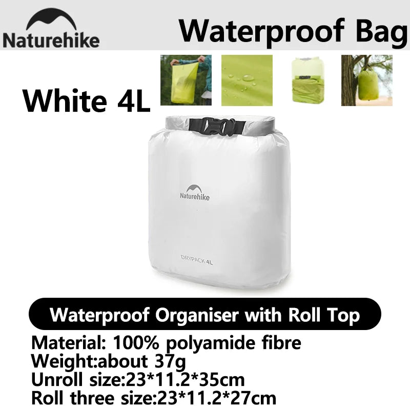 Naturehike2025 New Outdoor Ultralight Roll Top PU2000+ Waterproof Storage Bag Picnic Camping Drinking Water Storage Bag