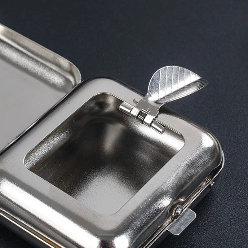 1PC Small Outdoor Pocket Ashtray Creative Car Smoking Accessories, Portable Mini Metal Ashtray, cigar ashtray