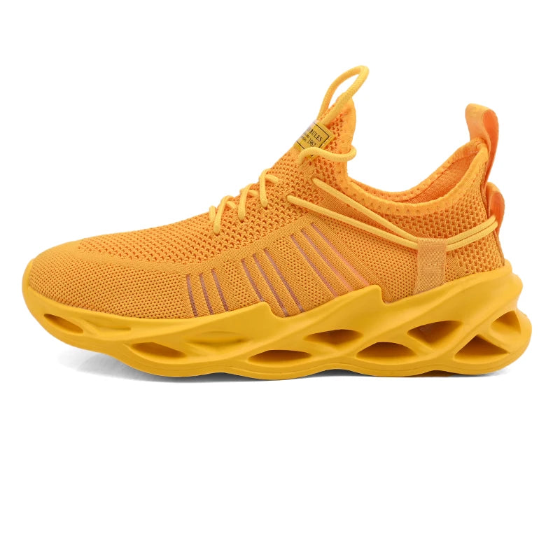 Unisex Sports Shoes Lightweight Soft Thick Soled Rebounding Trendy Mesh Breathable Outdoor Morning Running Training Tennis Shoes