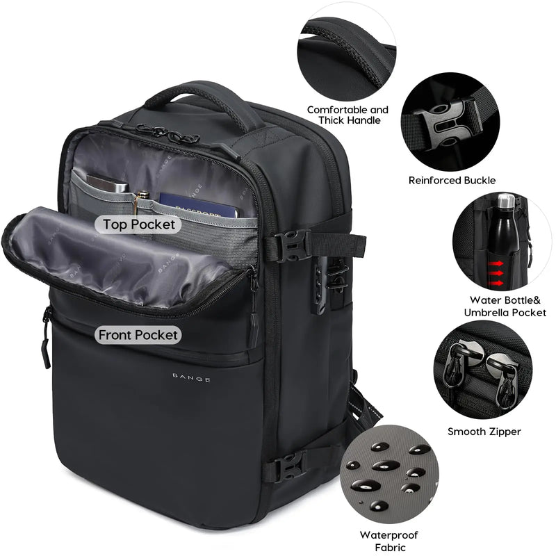 BANGE Anti-Theft Cabin Bag Wet And Dry Separation Travel Backpack for Men Women Hand Luggage 15.6 inch Laptop Backpacks for Male